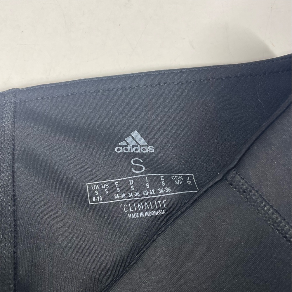 Adidas Climalite 3-Stripe Full Length Tights Womens Small S Black White CW5146 - Picture 3 of 4